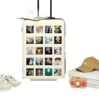 Anime-sticker-covered suitcase.