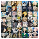 Anime character collage.