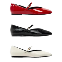 Patent leather Mary Jane flats.