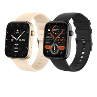Two smartwatches with different colored bands and faces.