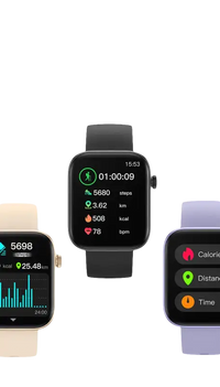Smartwatches displaying fitness data.