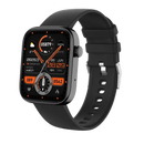 Black smart watch with digital display.