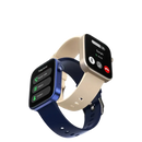 Two smartwatches with different colored bands.