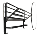 Black metal towel rack.