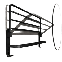 Black metal towel rack.
