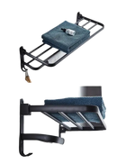 Black metal towel rack.