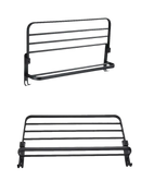 Black metal towel rack.