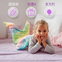 New Night Glow Mermaid Tail Blanket Soft Flannel Fleece Wearable Companion Cute Kids Blankets for All Seasons