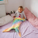 New Night Glow Mermaid Tail Blanket Soft Flannel Fleece Wearable Companion Cute Kids Blankets for All Seasons