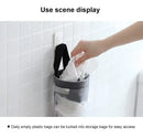 1pc Grey Sundries Bag Storage Wall Mount Mesh Plastic Bags Dispenser Hanging Reused Storage Pouch Trash Bags Kitchen