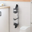 1pc Grey Sundries Bag Storage Wall Mount Mesh Plastic Bags Dispenser Hanging Reused Storage Pouch Trash Bags Kitchen