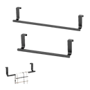 Two black over-the-door towel racks.