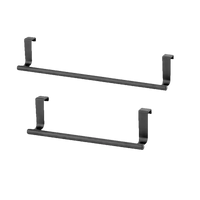 Two black over-the-door towel racks.