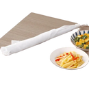 White drawstring food strainer.