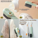 1pc Multi-function automatic spot shoe brush soft hair hand pressure hanging hole suitable for clothing carpet plastic