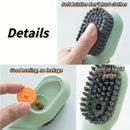 1pc Multi-function automatic spot shoe brush soft hair hand pressure hanging hole suitable for clothing carpet plastic
