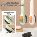 1pc Multi-function automatic spot shoe brush soft hair hand pressure hanging hole suitable for clothing carpet plastic