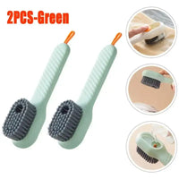 1pc Multi-function automatic spot shoe brush soft hair hand pressure hanging hole suitable for clothing carpet plastic