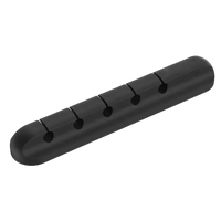 Black five-channel cable organizer.