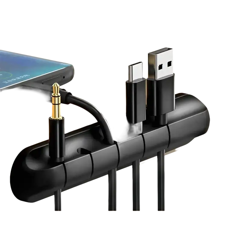 Black cable organizer.