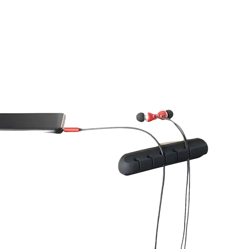 Black cable organizer.