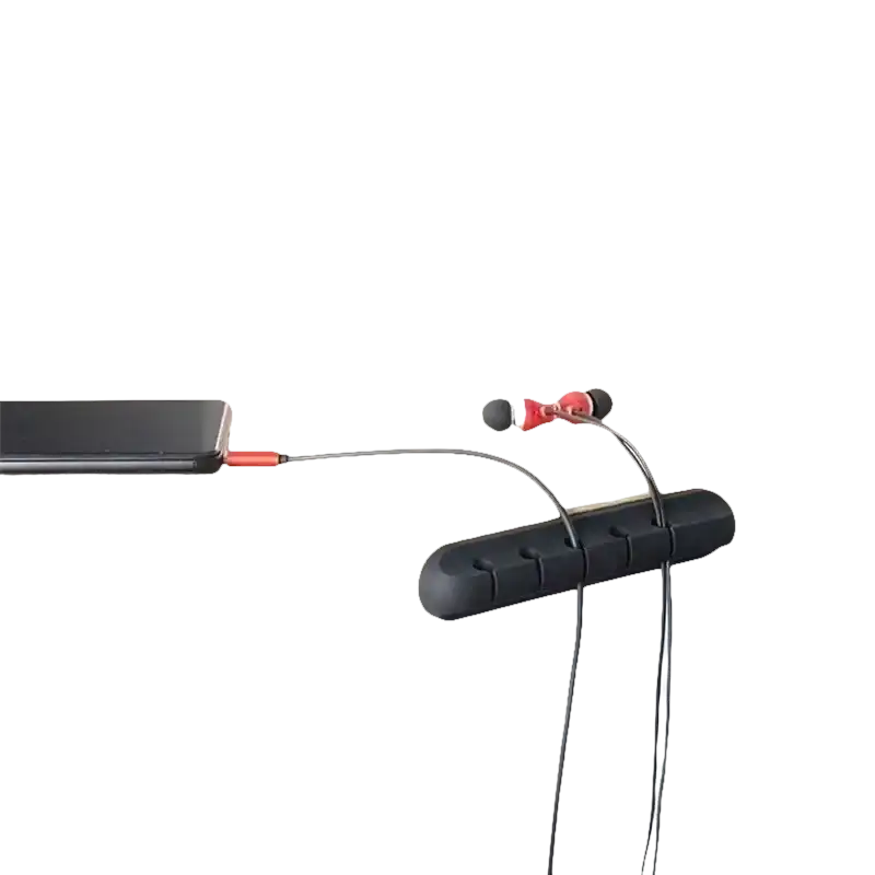 Black cable organizer.