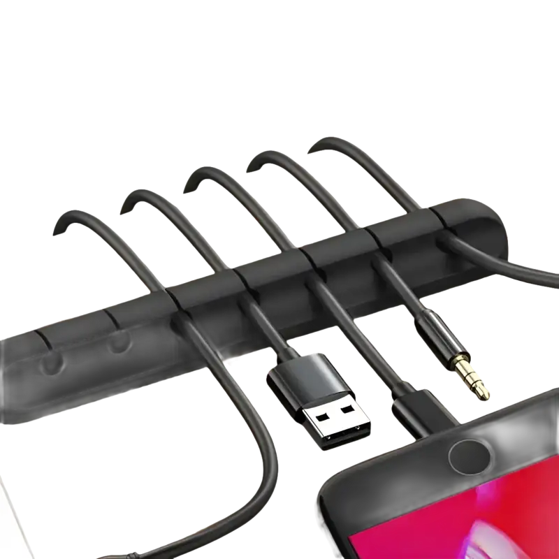 Black cable organizer.