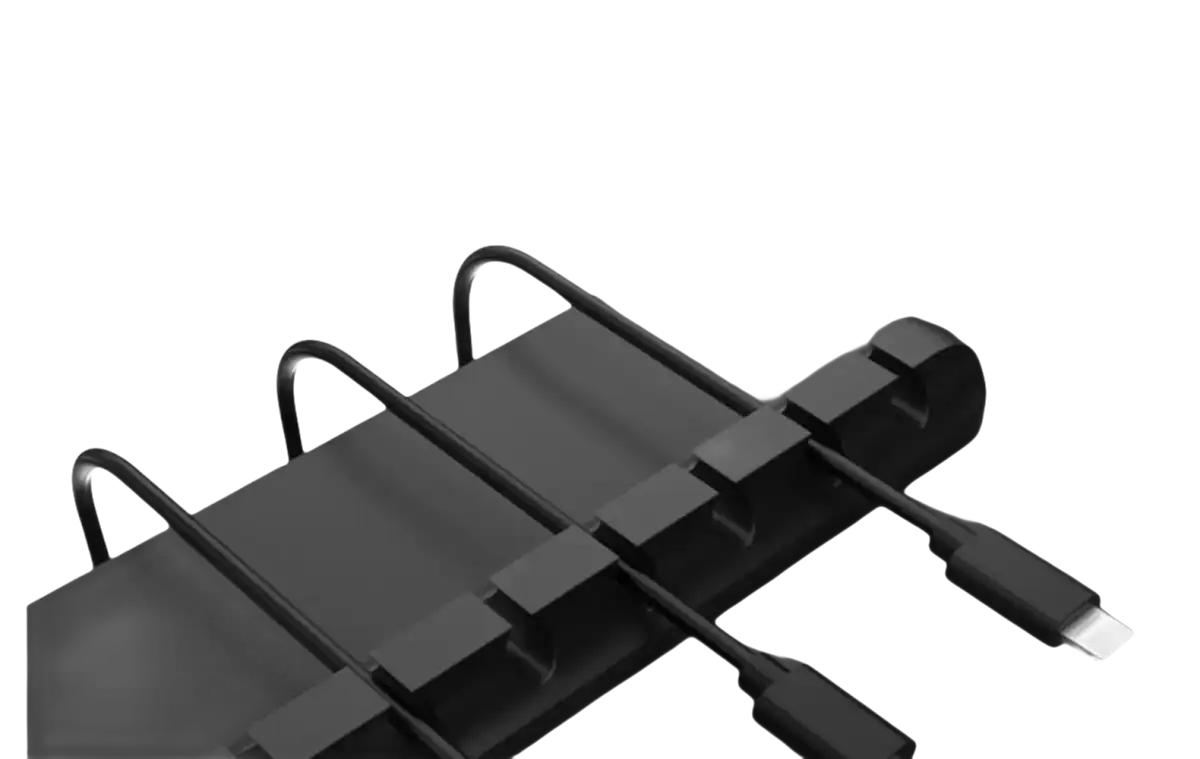 Black cable organizer.