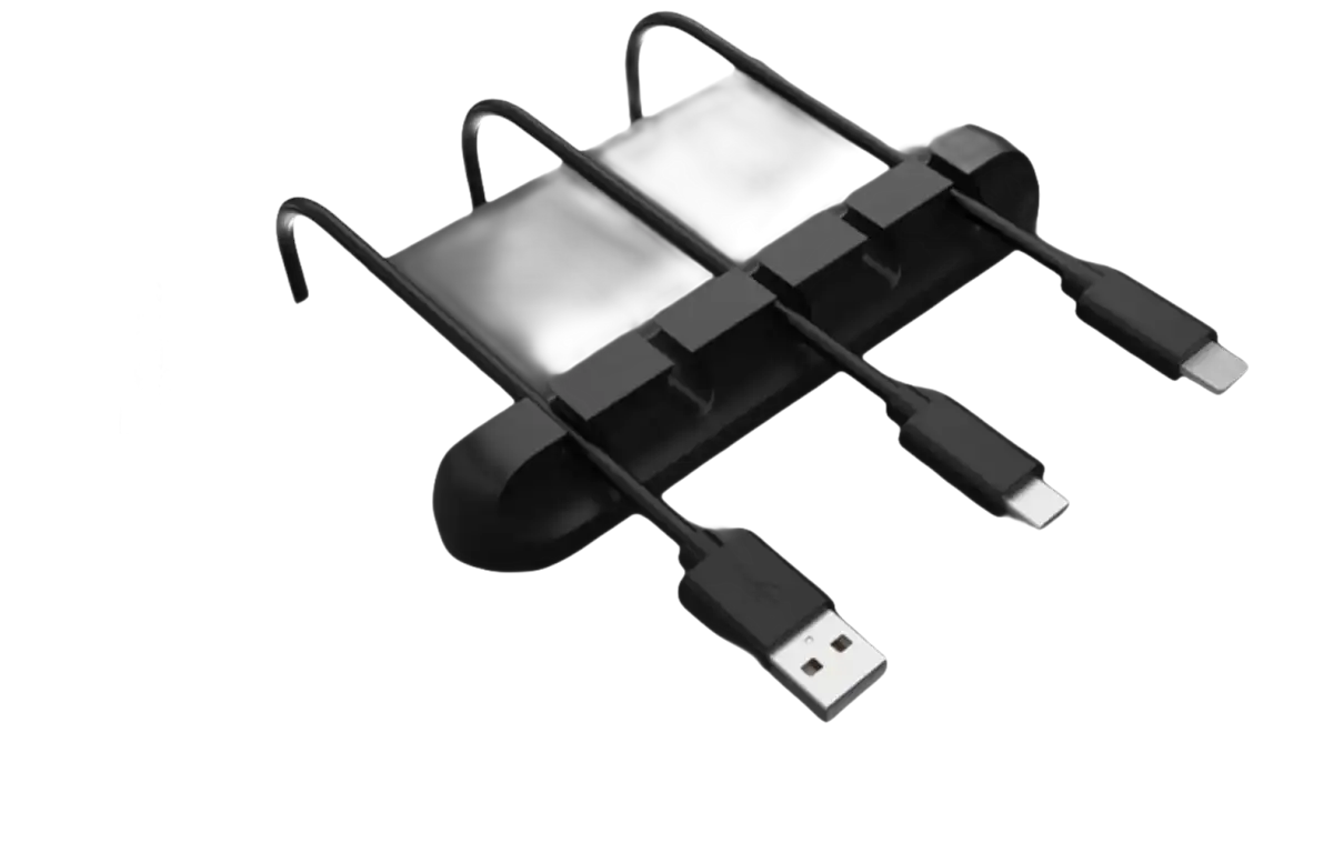 Black cable organizer.