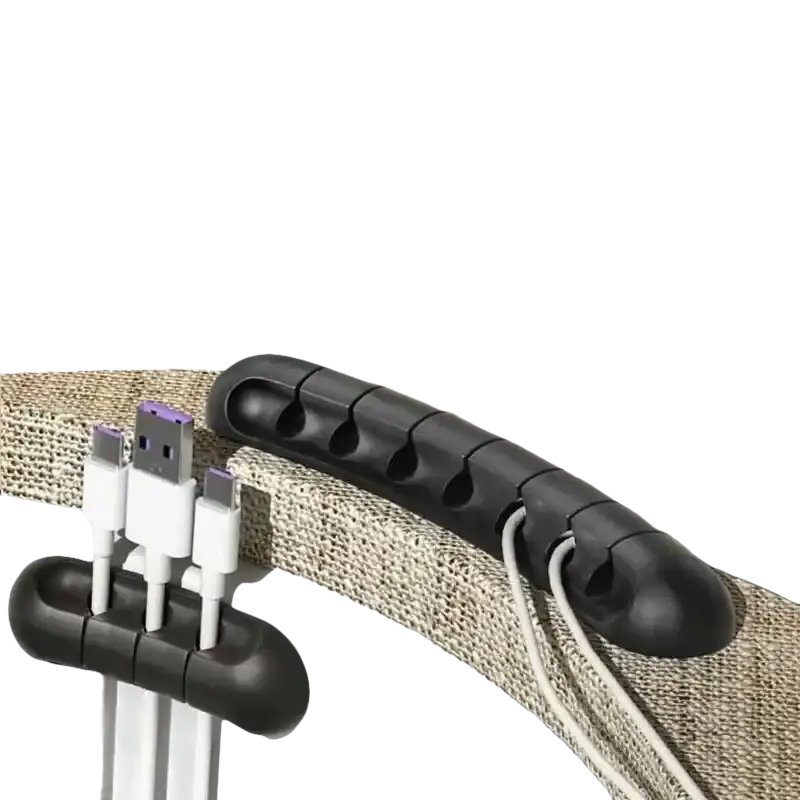 Black cable organizers.
