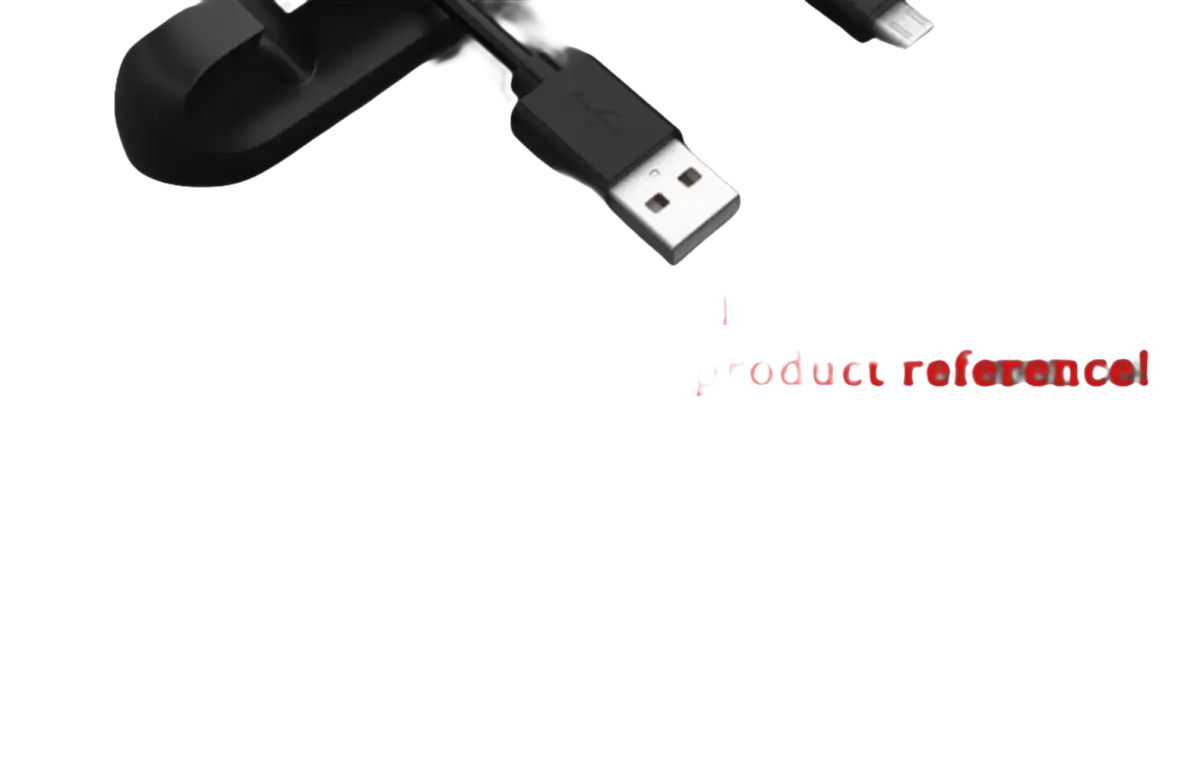 Black USB cable.
