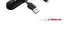 Black USB cable.