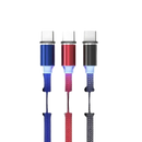 Cable organizer with three charging cables.