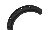 Flexible black cable protector.