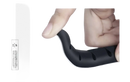 Flexible black and white adhesive strip.