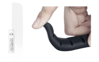 Flexible black and white adhesive strip.
