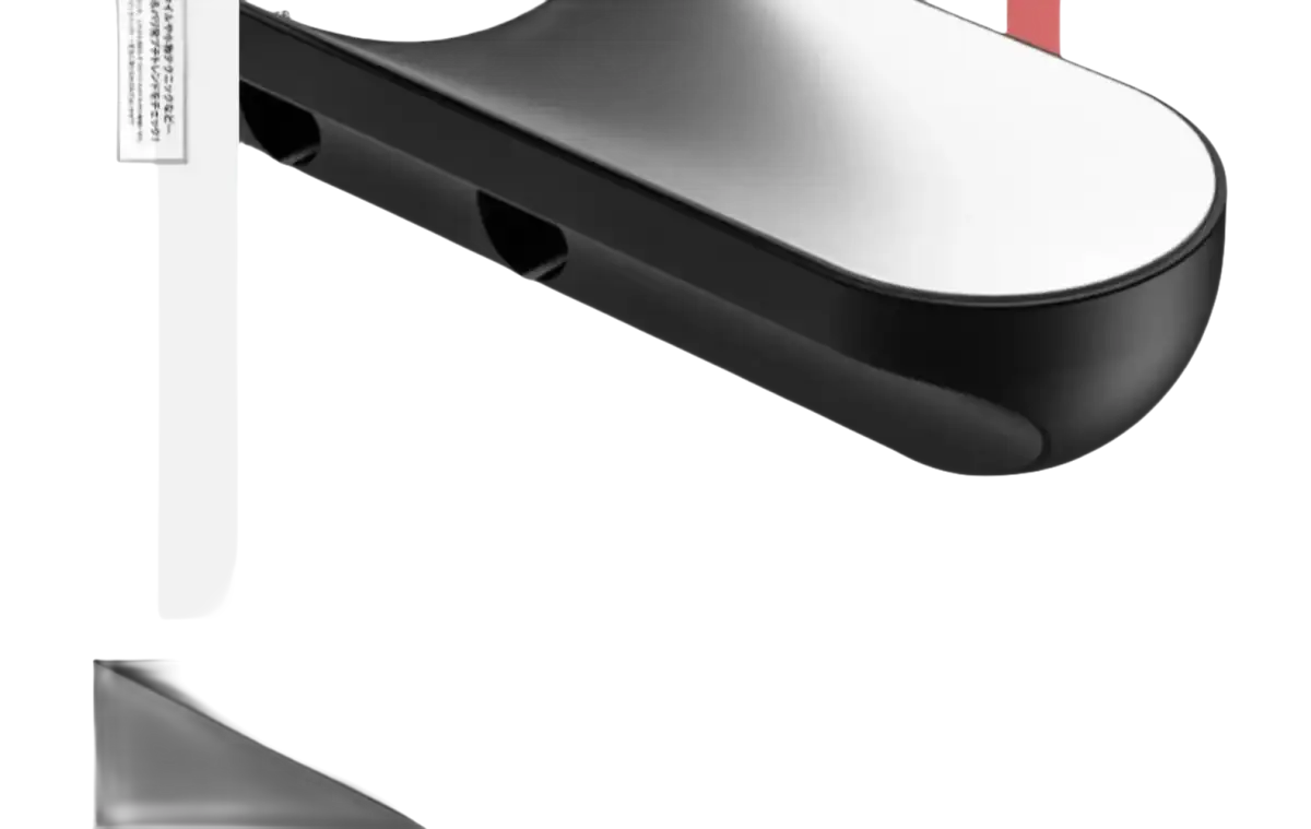 Sleek black and silver device.