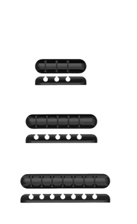 Desktop straight-wire organizers with dimensions.
