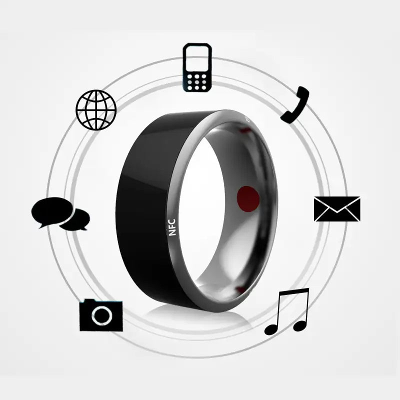 My Precious Multifunctional Black High-Tech NFC Ring Wearable Device for Android