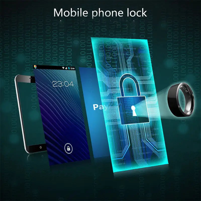 My Precious Multifunctional Black High-Tech NFC Ring Wearable Device for Android