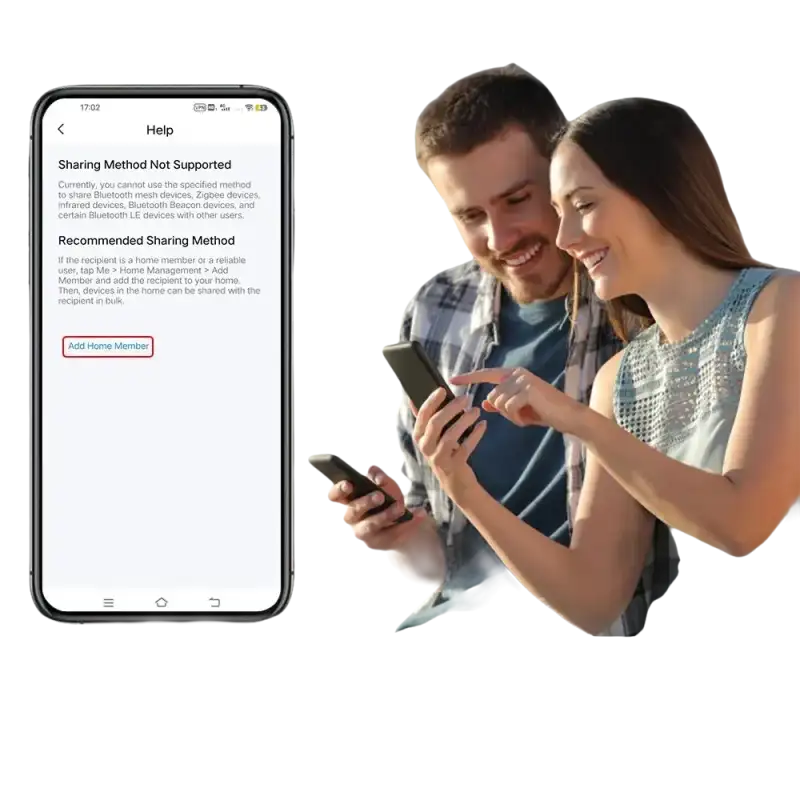 Smart home device sharing explanation.