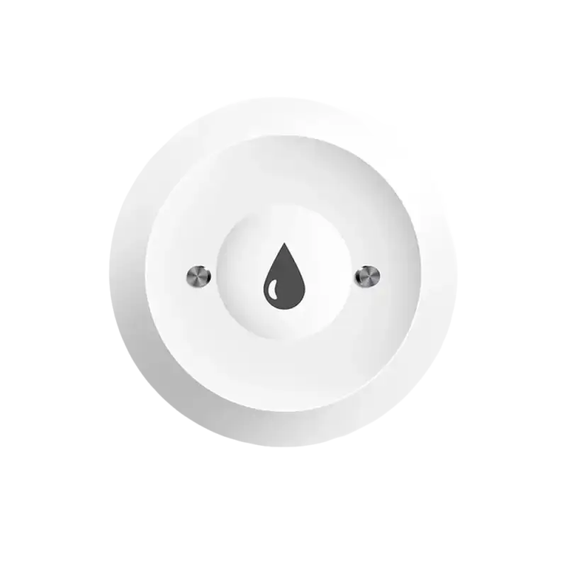 White circular water sensor.