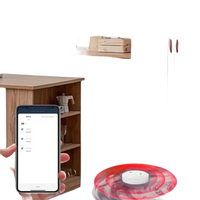 White water leak sensor with red detection waves.