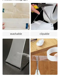 Nano Double Sided Tape Transparent Waterproof Strong Tape Reusable Nano Tape Kitchen Bathroom Home Decoration - G397A
