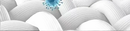 White woven fabric with virus.
