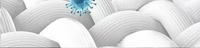 White woven fabric with virus.