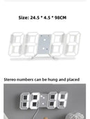3D LED Wall Clock: Modern Digital Design with Nightlight & Luminous Alarm for Living Room Decor