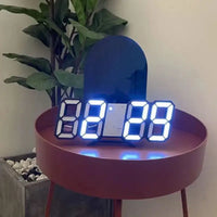 3D LED Wall Clock: Modern Digital Design with Nightlight & Luminous Alarm for Living Room Decor - G607B