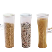 Three clear food storage containers.