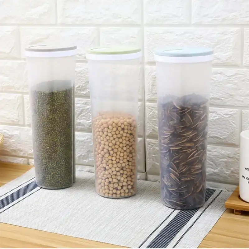 Cylindrical food storage containers.